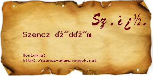 Szencz Ádám névjegykártya
